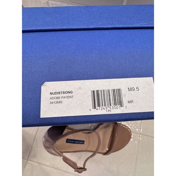 Stuart Weitzman Nudistsong Adobe Patent Size 9.5 Heels NWB 4" - Picture 8 of 14